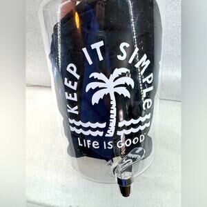 Very Rare Life is Good Shatterproof Plastic Drink Dispenser ‘Keep it Simple’ HTF